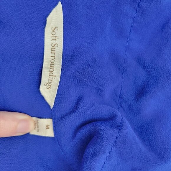 Soft Surroundings Women's Loretta Tunic Top in Electric Blue Long Sleeve Size M - Picture 10 of 13
